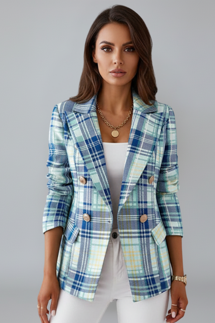 Women's Textured Blazer – Lapel Collar Tailored Jacket