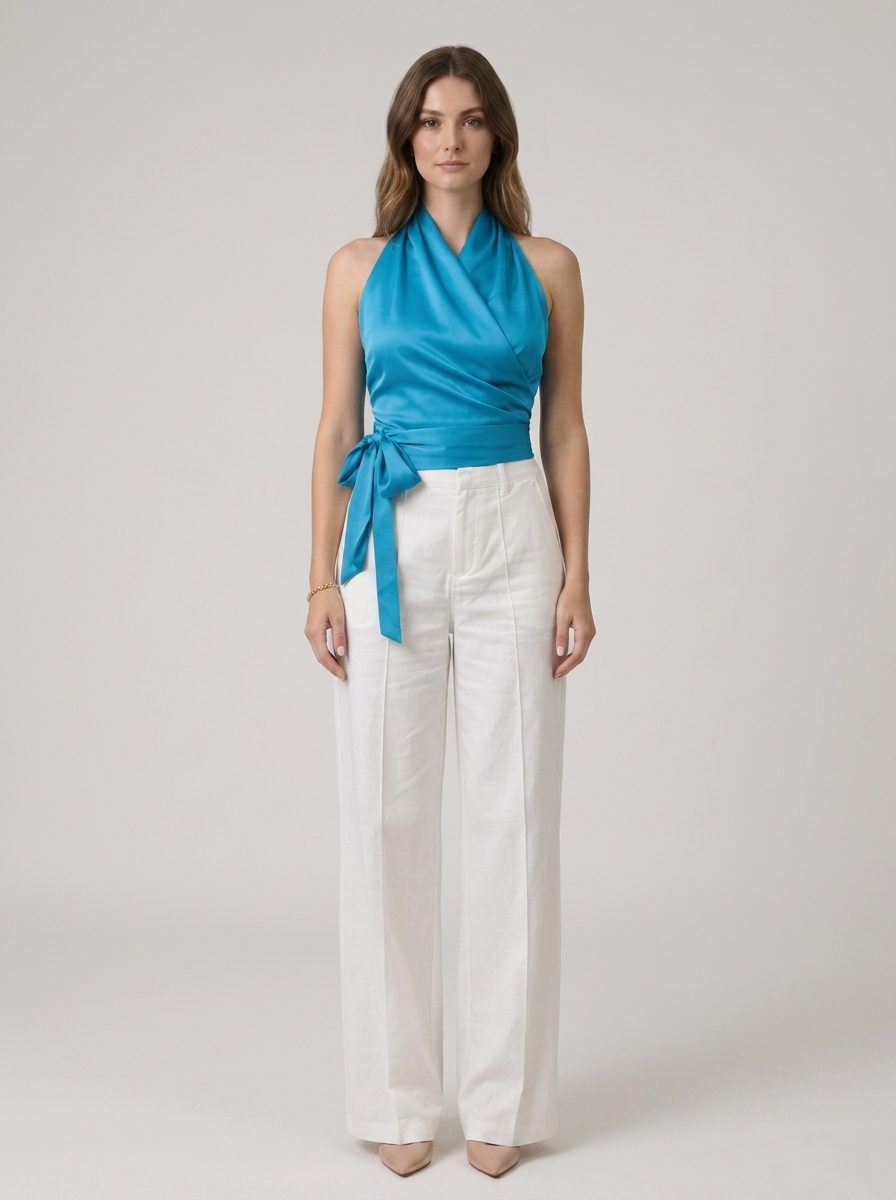 Women's Halter Wrap Sleeveless Top