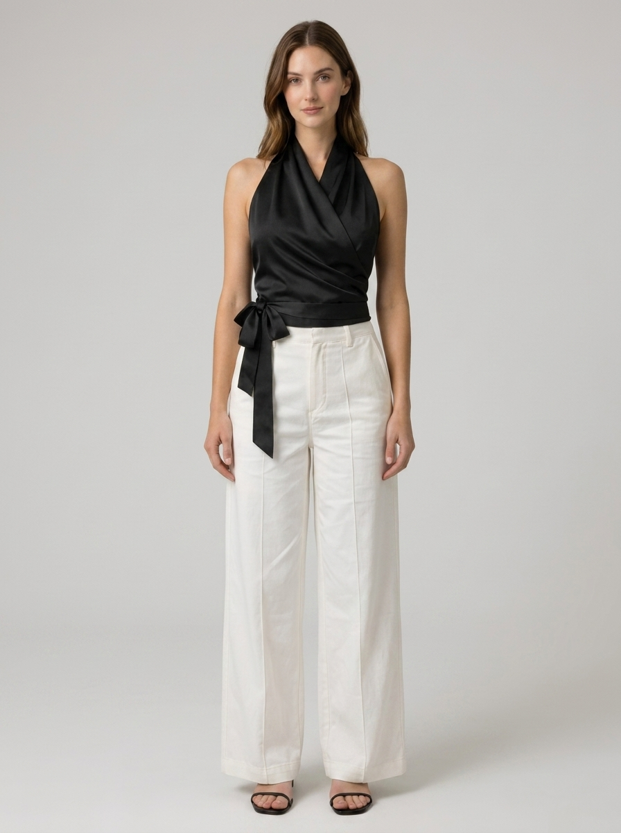 Women's Halter Wrap Sleeveless Top