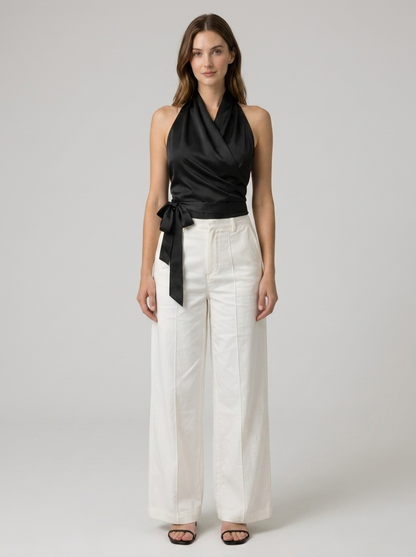 Women's Halter Wrap Sleeveless Top