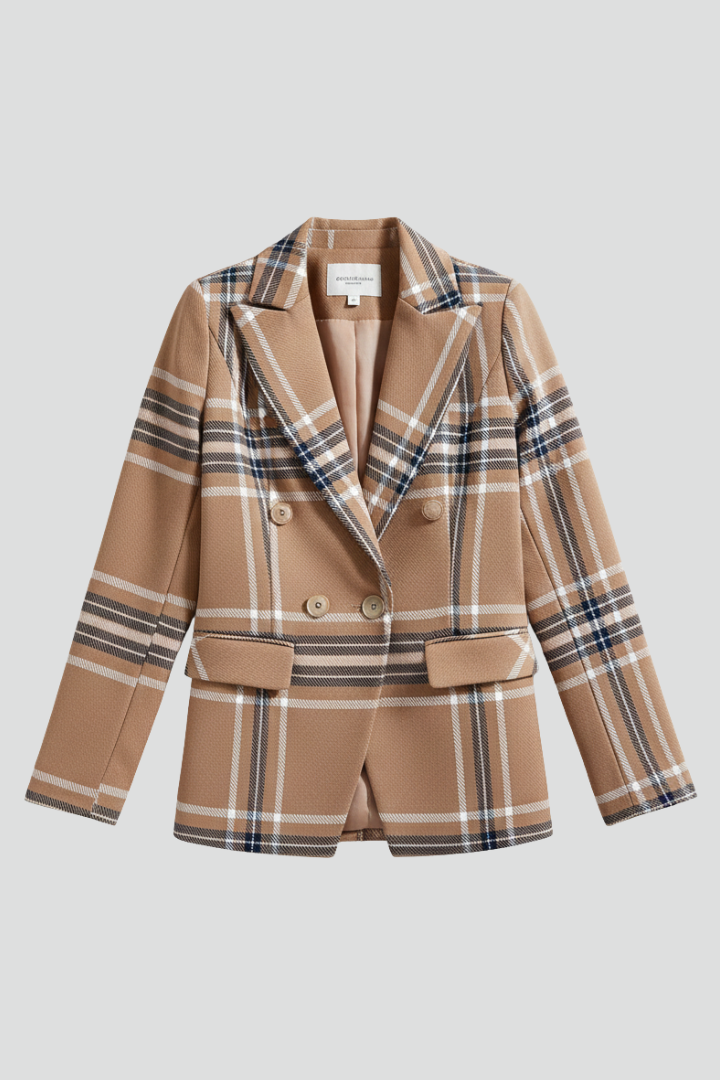 Women's Textured Blazer – Lapel Collar Tailored Jacket