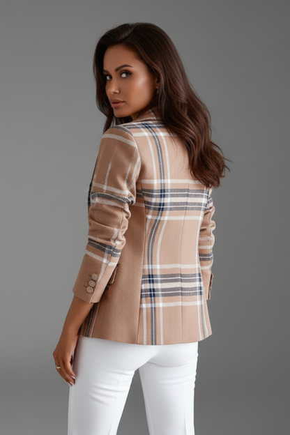 Women's Textured Blazer – Lapel Collar Tailored Jacket