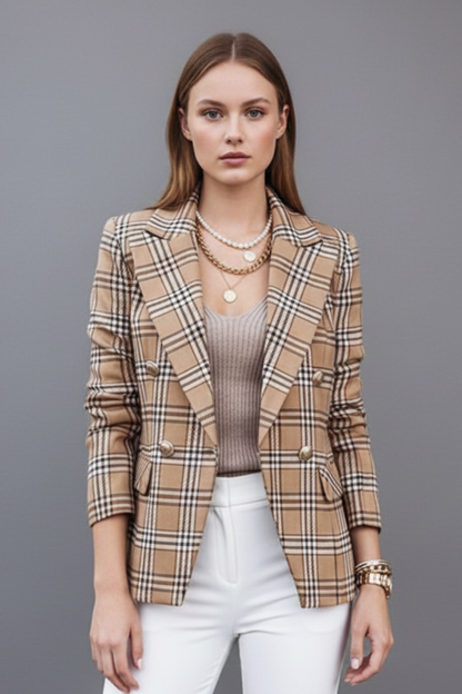 Women's Textured Blazer – Lapel Collar Tailored Jacket