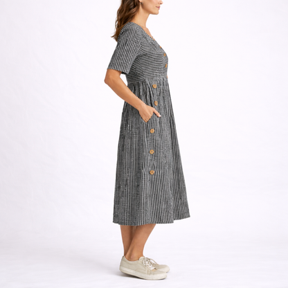 Striped Midi Dress – Lightweight Everyday Summer Dress