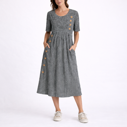 Striped Midi Dress – Lightweight Everyday Summer Dress