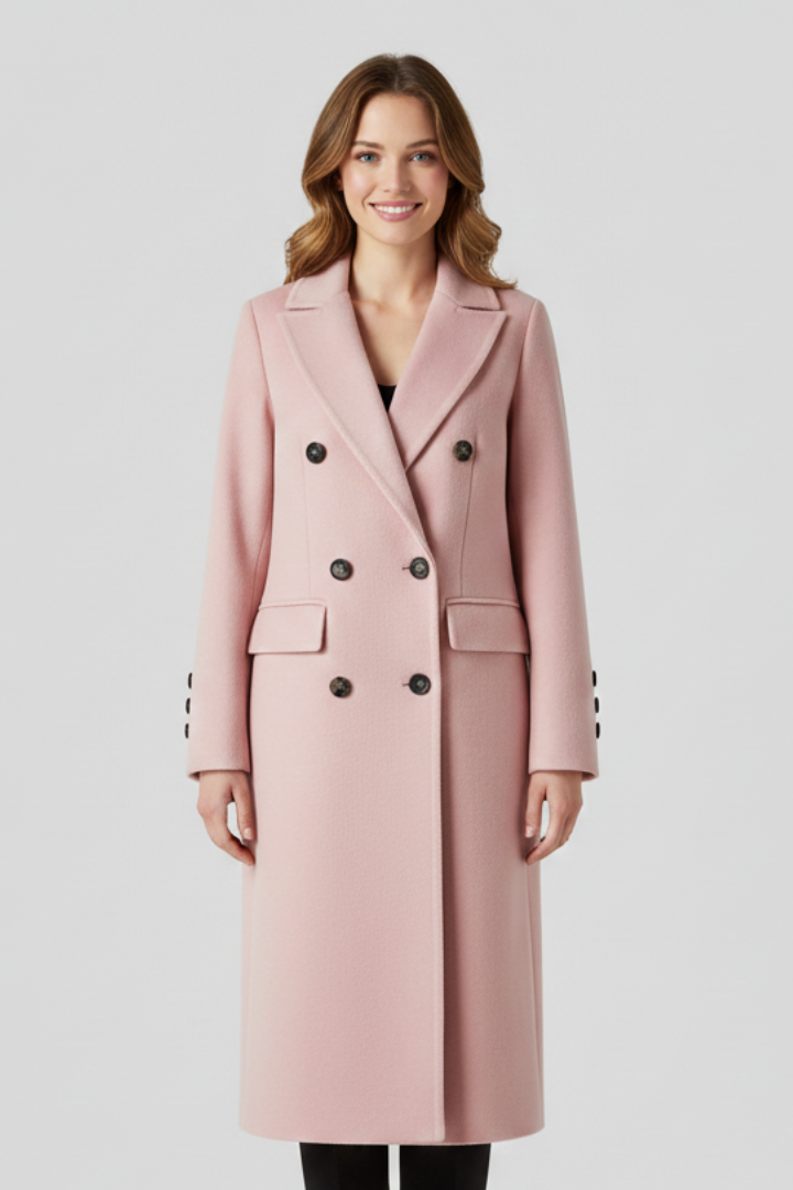 Women's button closure coat – back view