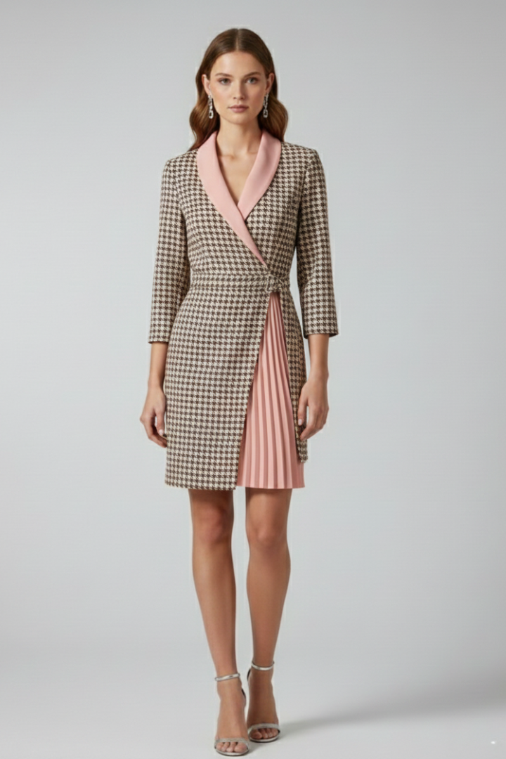 Women's Blazer Dress – Notched Collar Tailored Mini