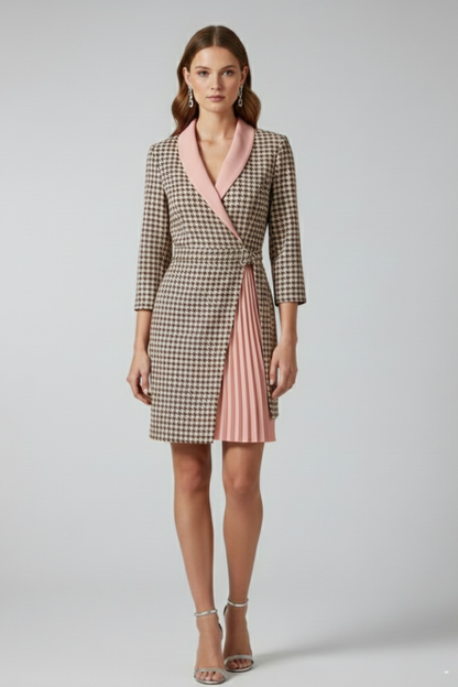 Women's Blazer Dress – Notched Collar Tailored Mini