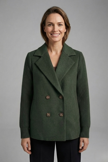 Women's Classic Blazer – Lapel Collar Button Front Jacket