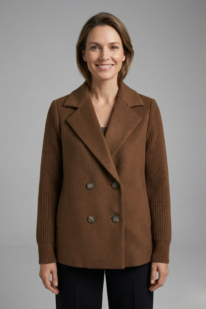 Women's Classic Blazer – Lapel Collar Button Front Jacket