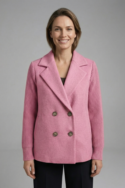 Women's Classic Blazer – Lapel Collar Button Front Jacket