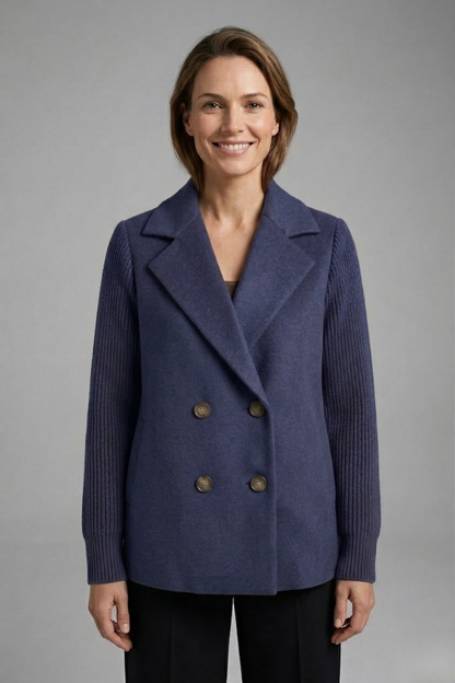 Women's Classic Blazer – Lapel Collar Button Front Jacket