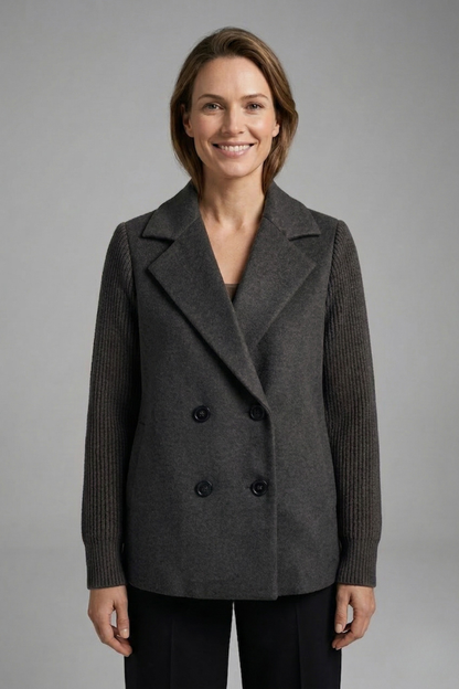 Women's Classic Blazer – Lapel Collar Button Front Jacket