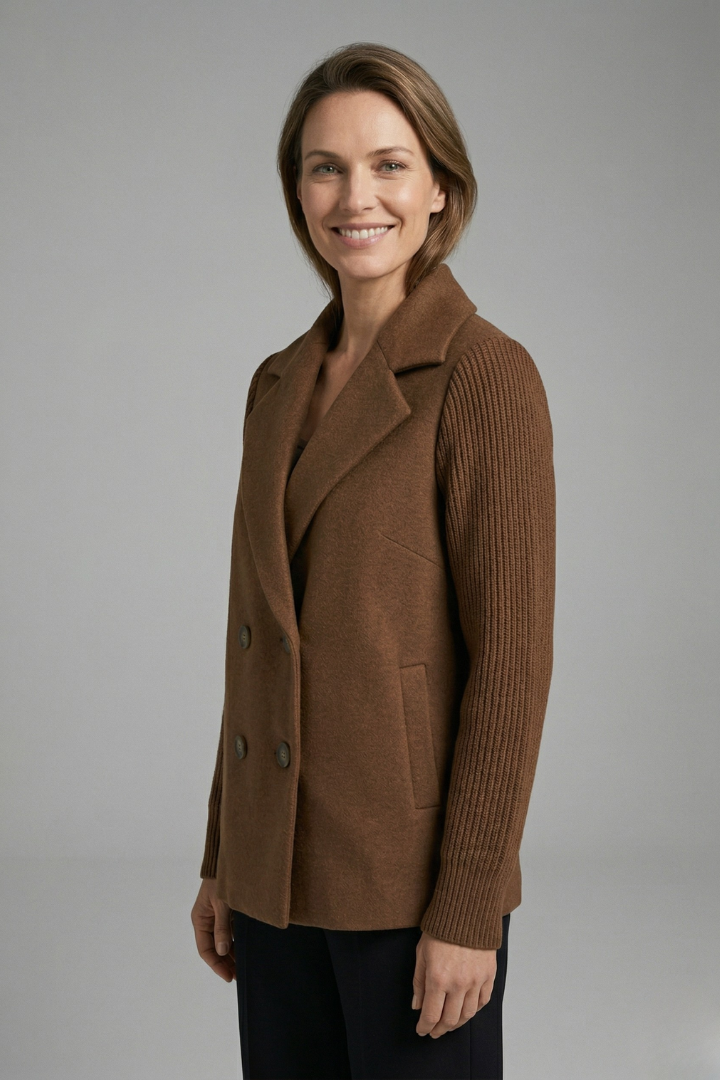 Women's Classic Blazer – Lapel Collar Button Front Jacket