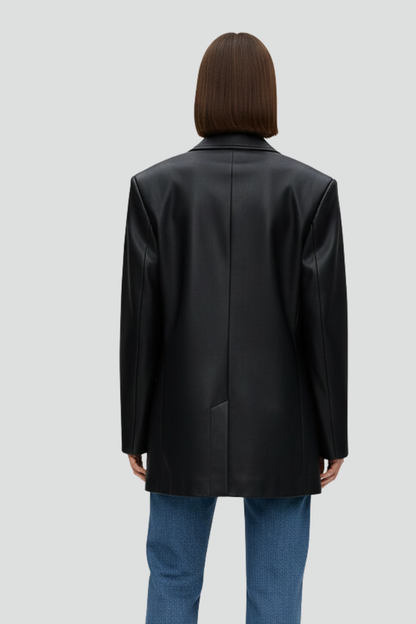 Women's Oversized Blazer – Notched Lapel Relaxed Fit