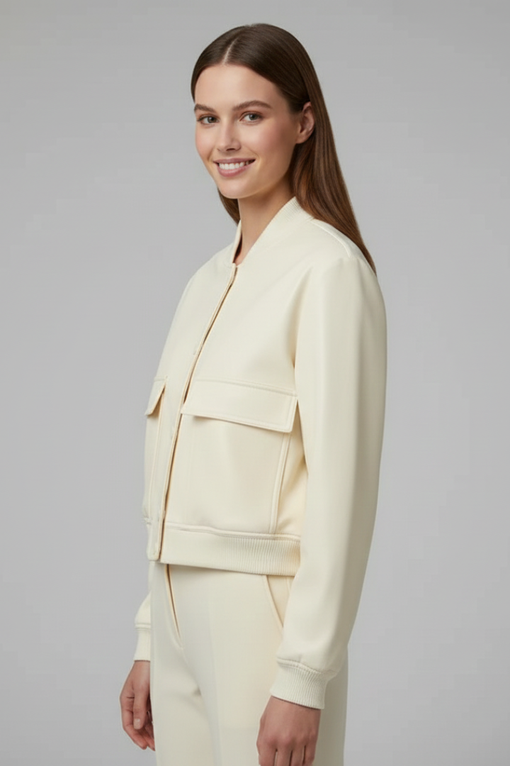 Snap button bomber jacket – alternate angle