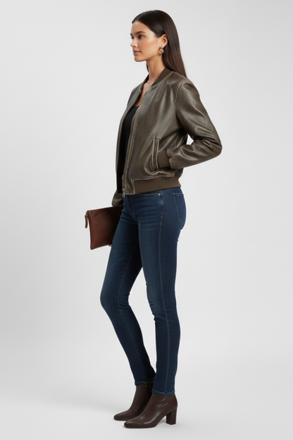 Woven bomber jacket – back view