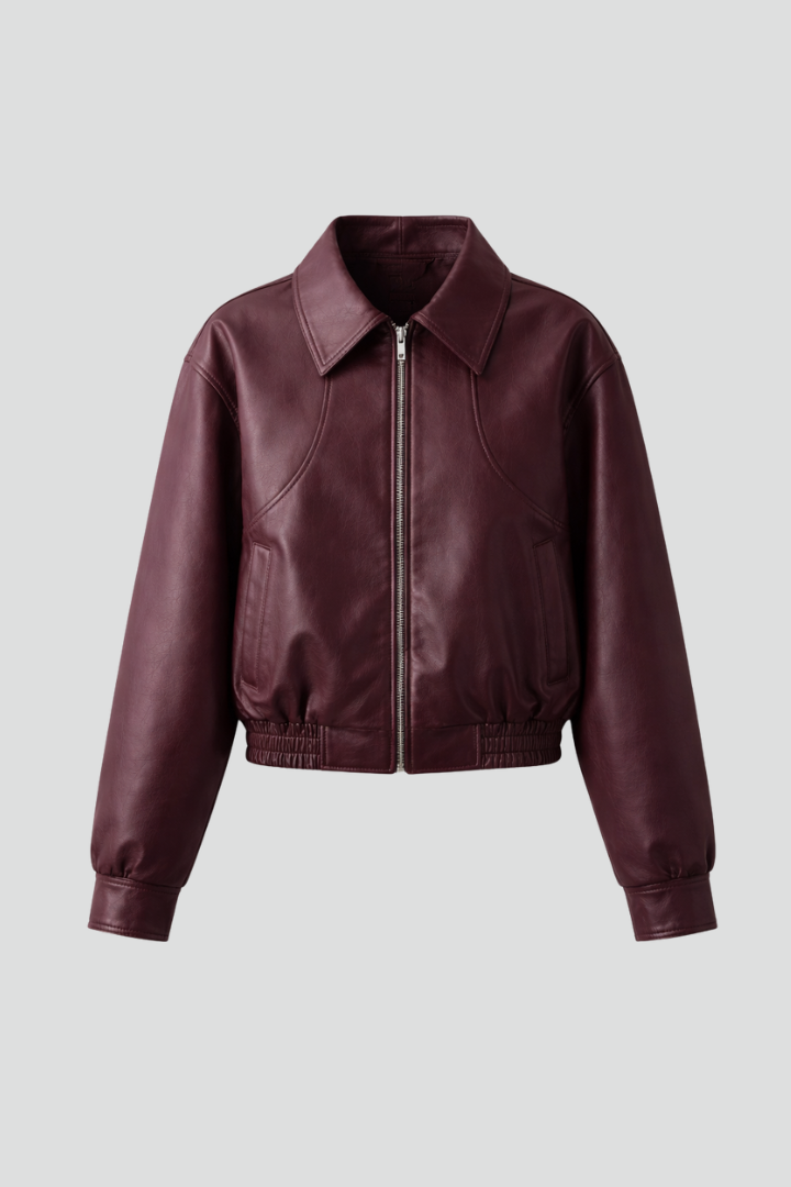 Women's bomber jacket with elasticated hem – front view