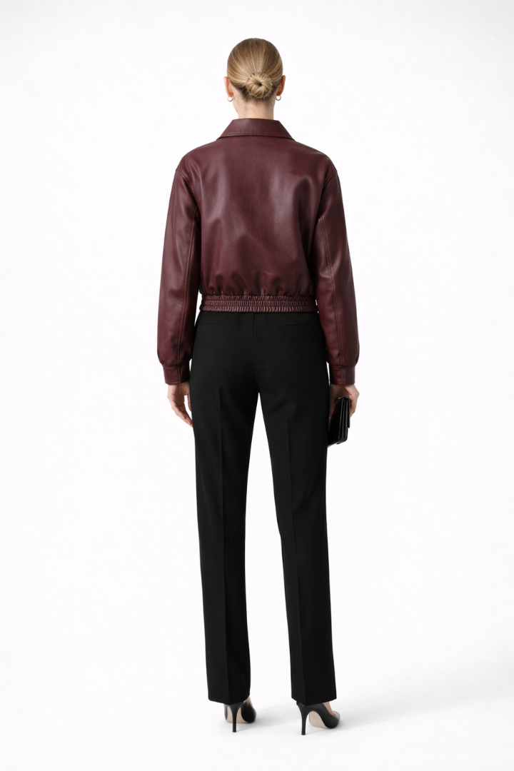 Zip closure bomber – back view