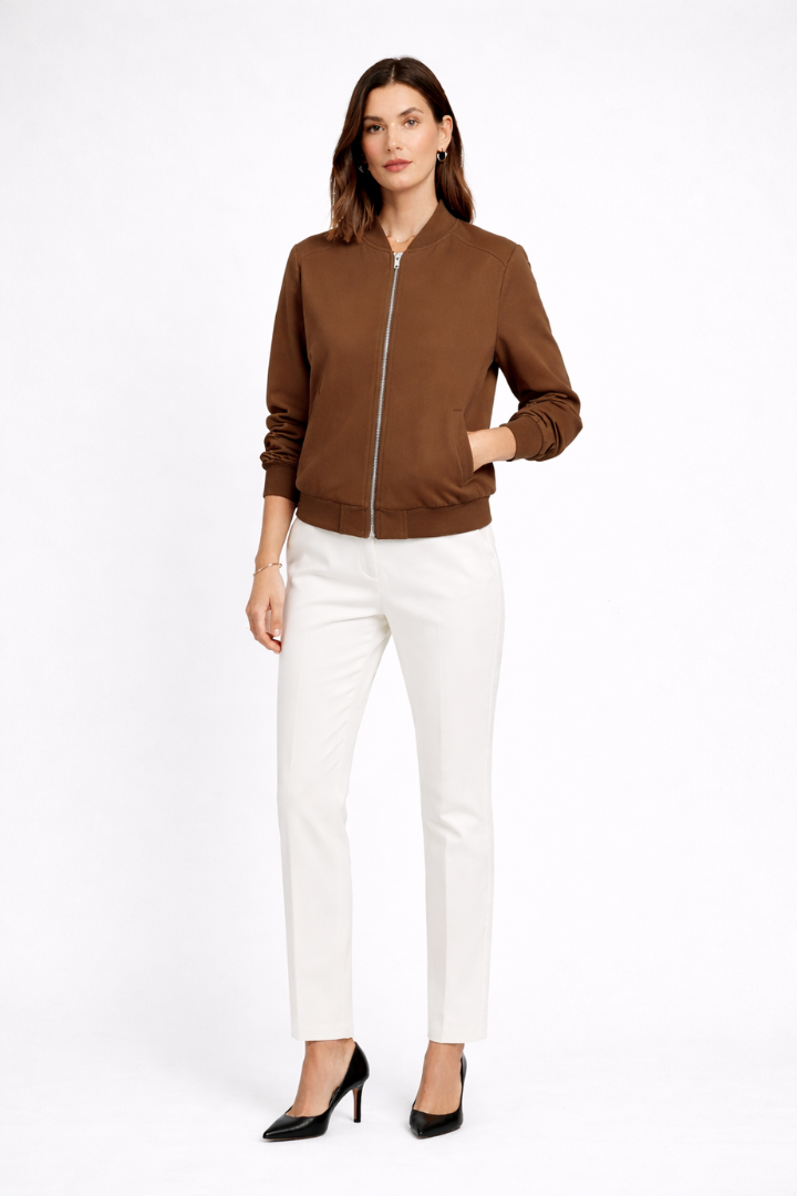 Women's lightweight bomber – outfit pairing