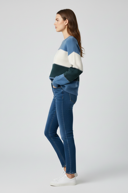 Striped knit sweater – pattern detail