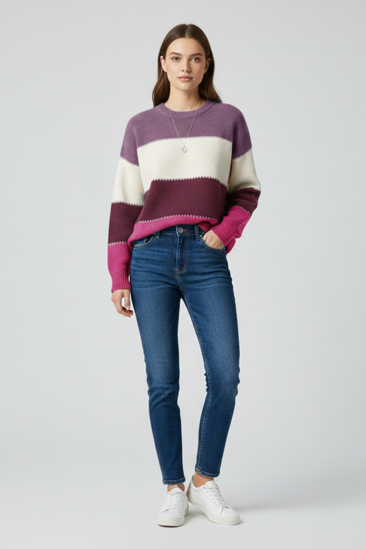 Oversized striped sweater – detail view