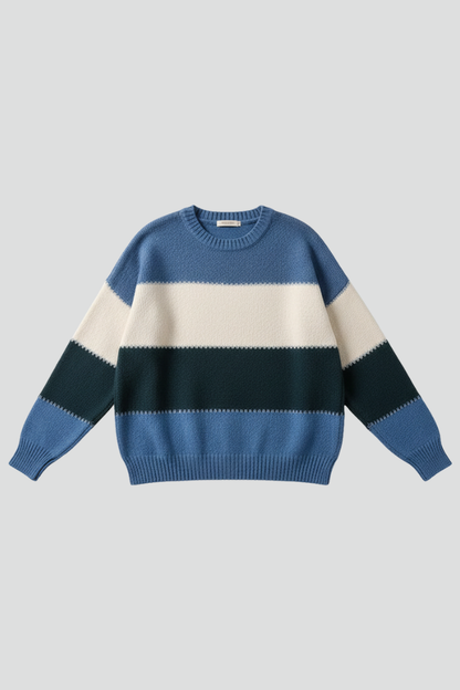 Women's striped sweater – relaxed fit front view