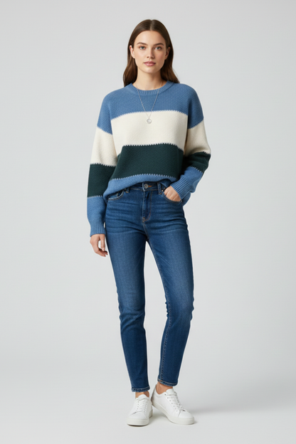 Relaxed fit striped pullover – side view