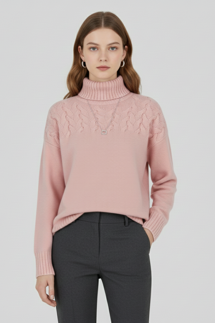Women's cable pattern pullover – cuff detail