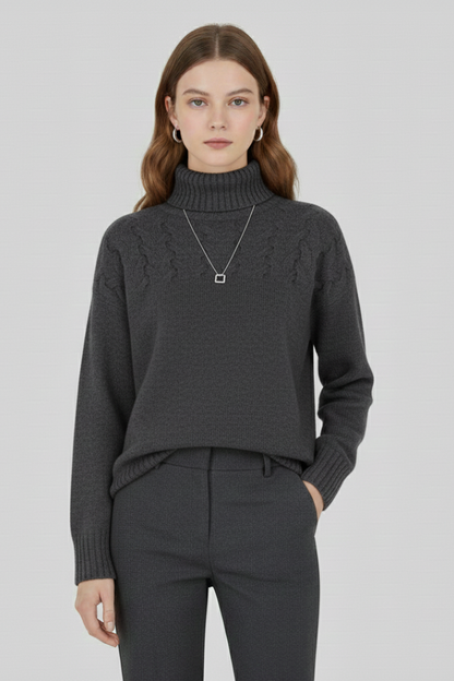 Cable knit winter sweater – outfit pairing