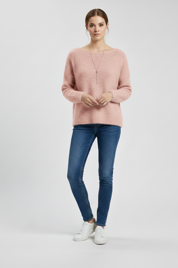 Women's wide neck knit – styled outfit