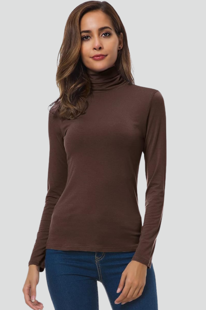 Women's turtleneck sweater – warm tone option