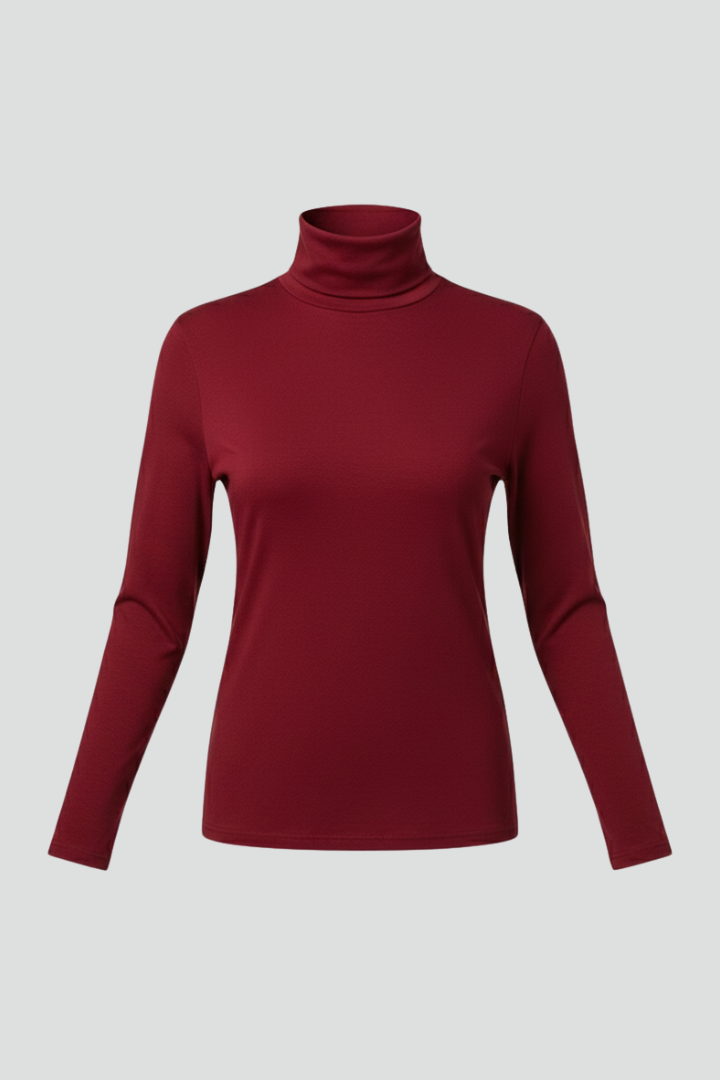 Women's turtleneck sweater – plain knit front view