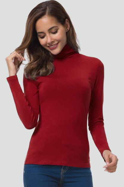 Women's knit turtleneck – back view