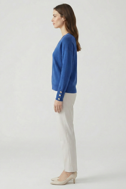 Dropped shoulder pullover – back view