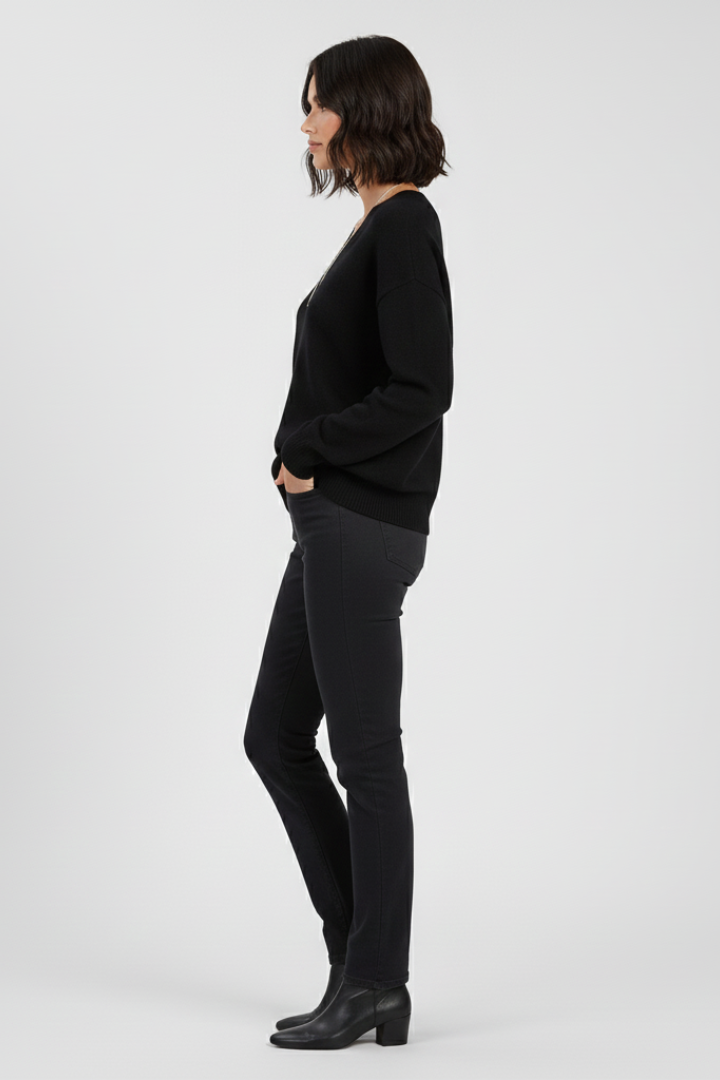 V-neck sweater – back view