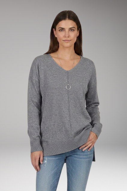 Women's textured pullover – styled view