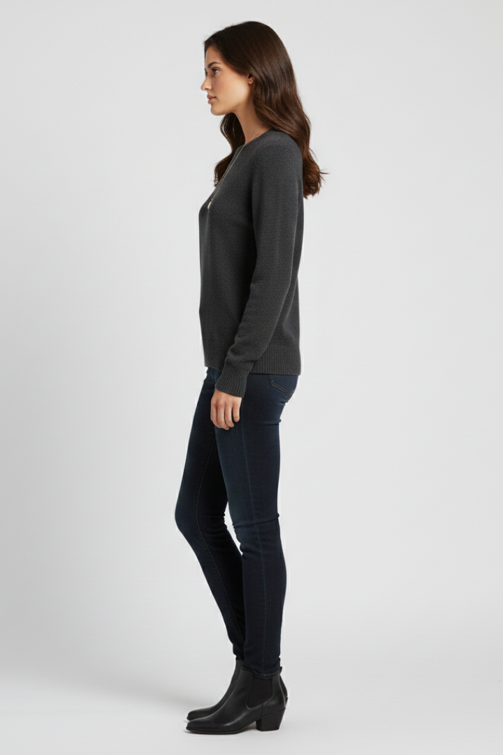 Women's everyday knit pullover – styled view
