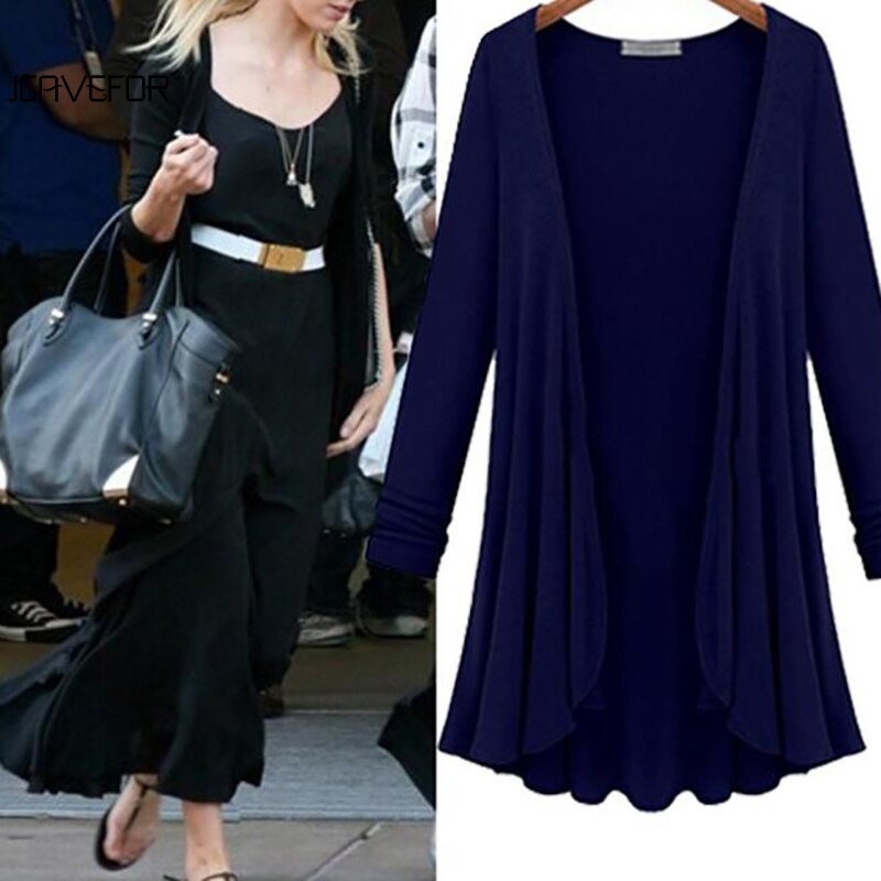 Women's ruffle edge cardigan – colour option