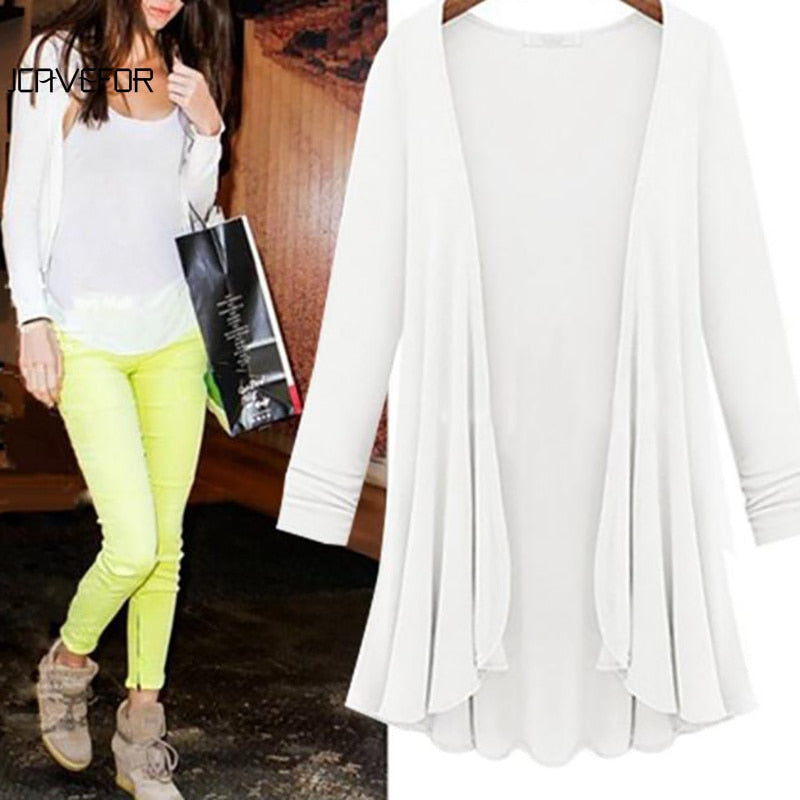 Ruffled cardigan – back view