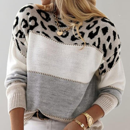Women's animal print sweater – side view