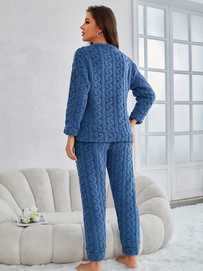 Women's Knit Pajama Set – Long Sleeve Winter Sleepwear