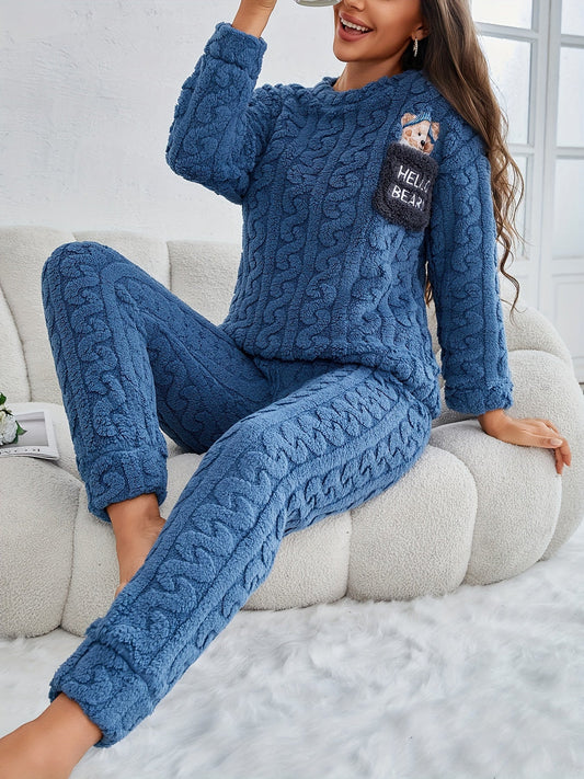 Women's Knit Pajama Set – Long Sleeve Winter Sleepwear