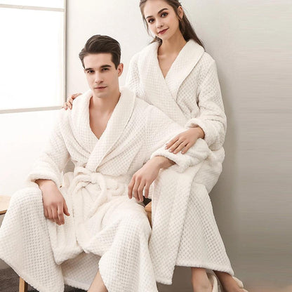 Women's Fleece Bathrobe – Warm Hooded Dressing Gown