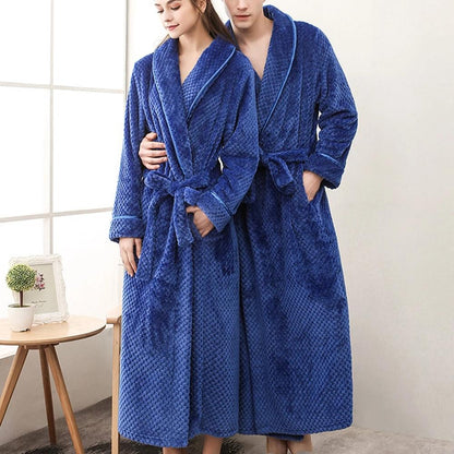 Women's Fleece Bathrobe – Warm Hooded Dressing Gown
