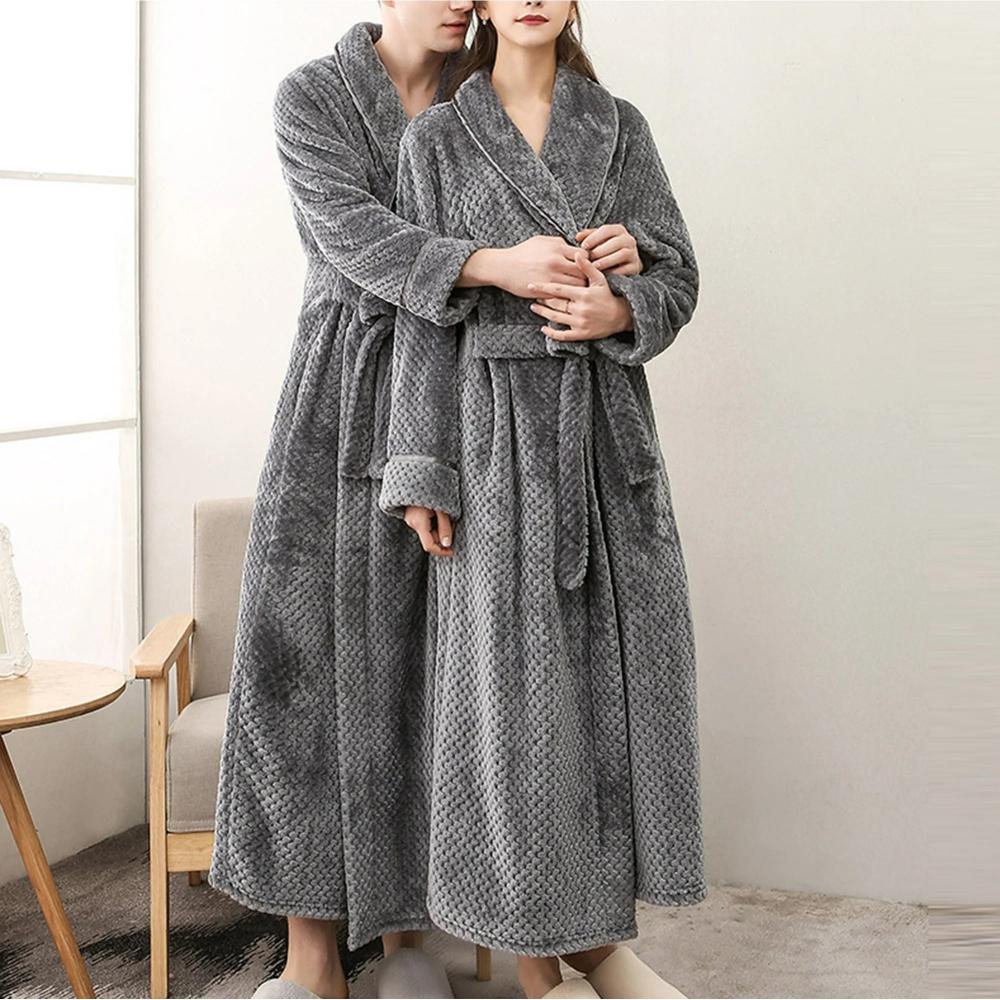 Women's Fleece Bathrobe – Warm Hooded Dressing Gown