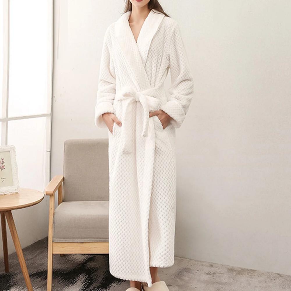 Women's Fleece Bathrobe – Warm Hooded Dressing Gown