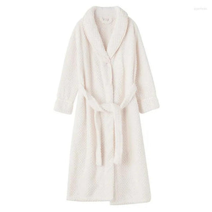 Women's Fleece Bathrobe – Warm Hooded Dressing Gown