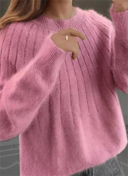 Women's textured comfort sweater – side view