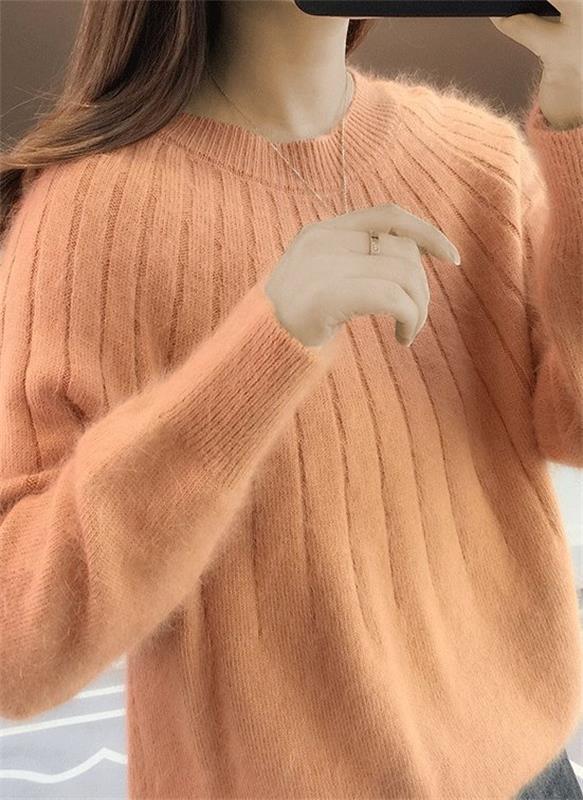 Women's fluffy knit – styled view